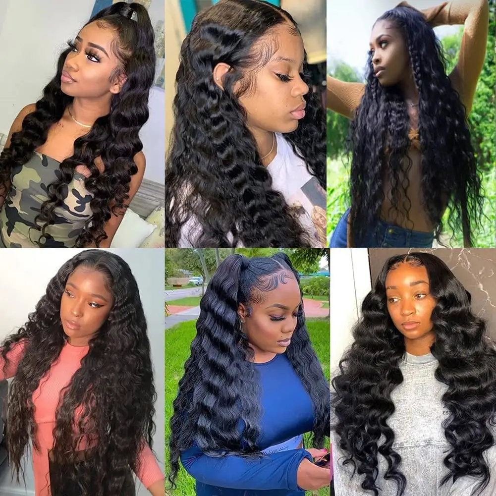 Cheap Deep Wave Human Hair Lace Front Wig Raw Indian Virgin Hair Glueless Full Hd Lace Wigs HD Lace Frontal Wigs For Black Women