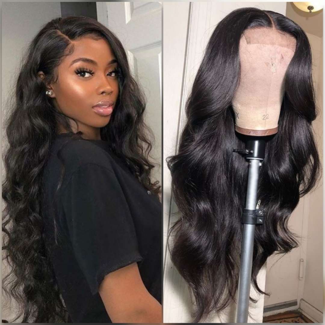 100% High Quality Virgin Human Hair Body Wave Lace Front Wig Pre Plucked Human Hair Wigs